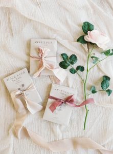 Ribbon Tied Books | Blushing Peach Bridal Inspiration By Heather Payne Photography