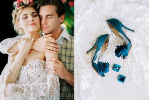 Bridal Shoes and Engagement Ring | Bohemian Flair Wedding Ideas By Elena Matiash Photography