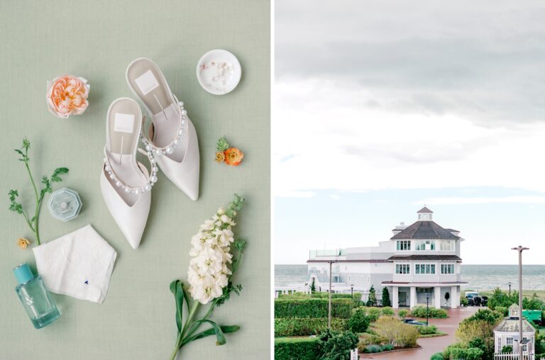 Sage & Blush Wychmere Beach Club Wedding with a Double Rainbow