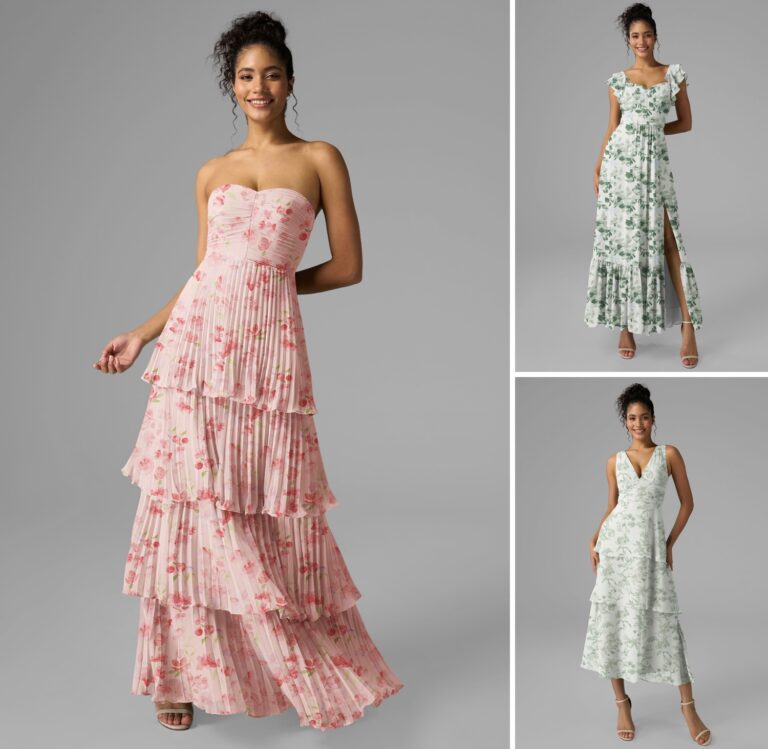 Romantic Garden-Inspired Style: Floral Bridesmaid Dresses by AW Bridal